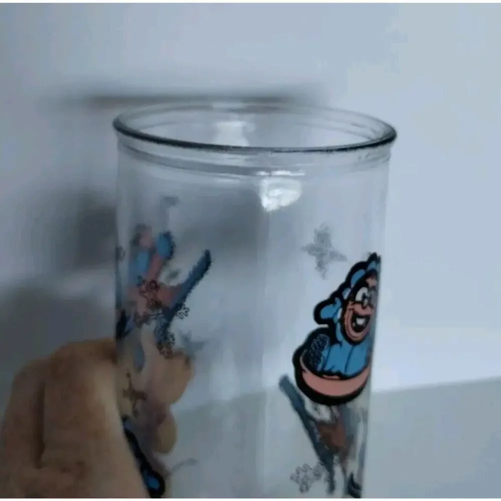 1989 The Muppet Babies Kraft Vintage Jelly Jar Glass - Gonzo and Animal